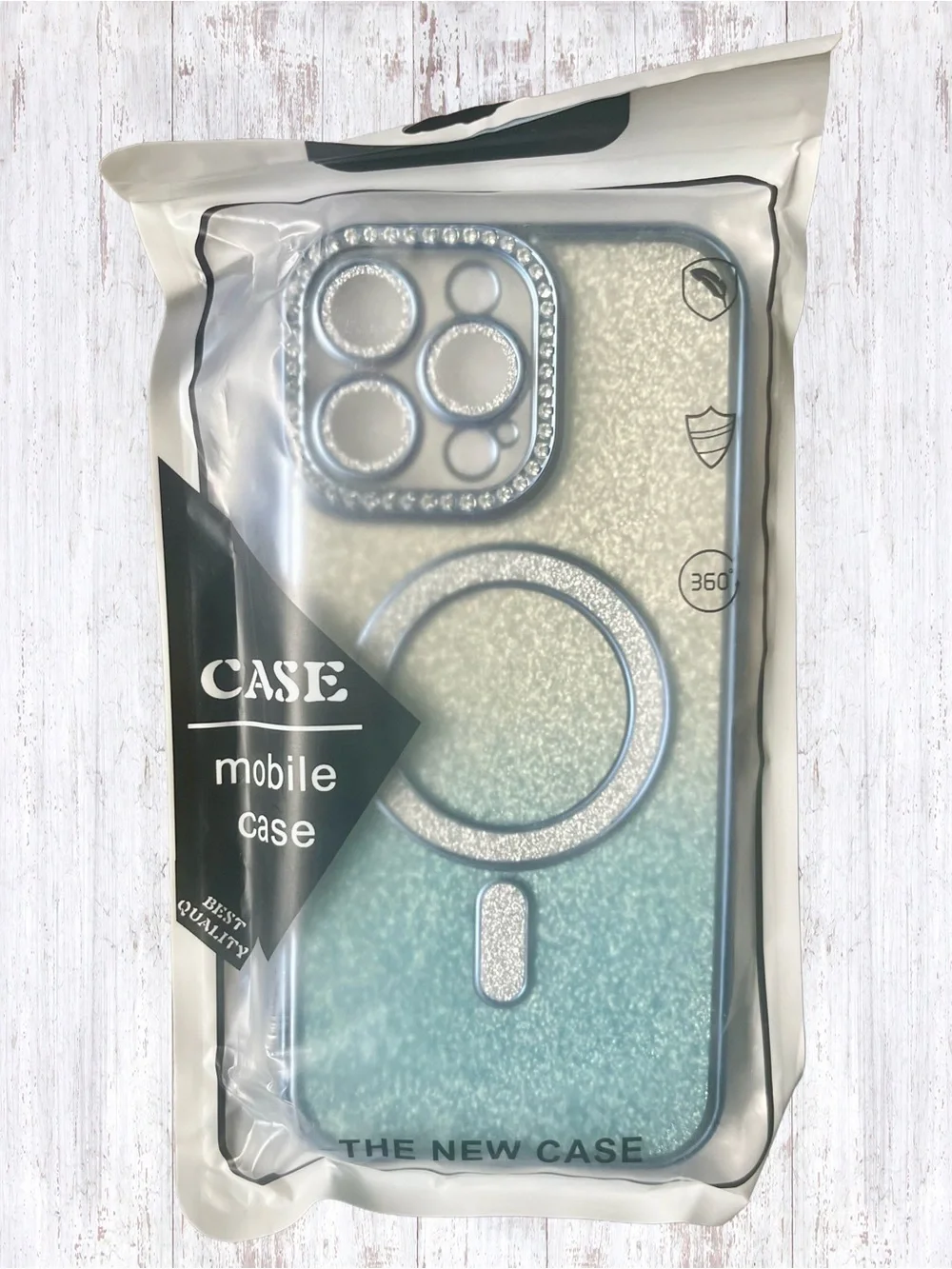 NWT LXK Blue Glitter IPhone Pro Case with Camera Protector 6.3” Screen